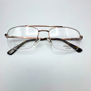 Elasta by Safilo Eyeglasses Frames E7251 TUI-57 Brown Metal Half Rim 57-17-150